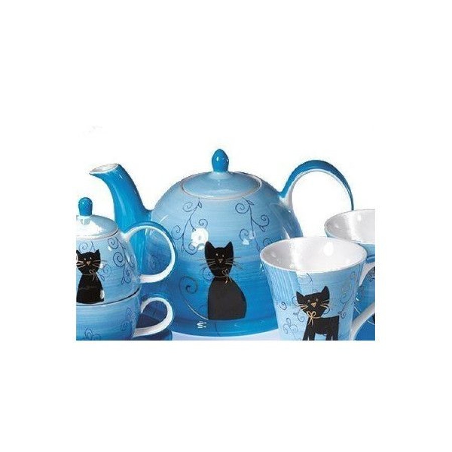 Objets & Cadeaux Compagnie Anglaise des Th茅s | Th I Re Chat Noir 1,5L - En Fa Ence - Contenance : 1,5L