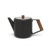 Objets & Cadeaux Compagnie Anglaise des Th茅s | Th I Re En M Tal Noir Mat Et Bois 1,1L - En Bois Et Inox - Contenance : 1,1L