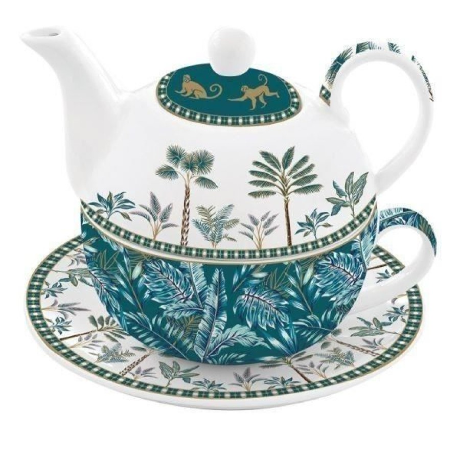 Objets & Cadeaux Compagnie Anglaise des Th茅s | Th I Re Solitaire Jungle - Solitaire Porcelaine - Contenance : 0,35L