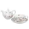 Objets & Cadeaux Compagnie Anglaise des Th茅s | Th I Re Solitaire Fleurs - Solitaire Porcelaine - Contenance : 0,30L