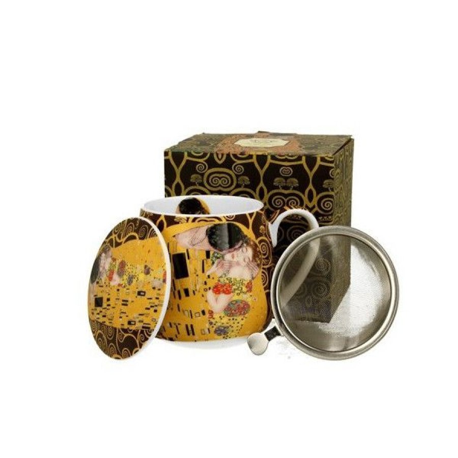 Objets & Cadeaux Compagnie Anglaise des Th茅s | Tisani Re Volupt Le Baiser Klimt - Tasse, Filtre Et Couvercle - 43 Cl