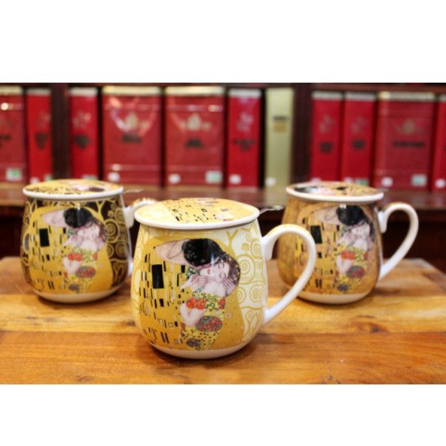 Objets & Cadeaux Compagnie Anglaise des Th茅s | Tisani Re Volupt Le Baiser Klimt - Tasse, Filtre Et Couvercle - 43 Cl