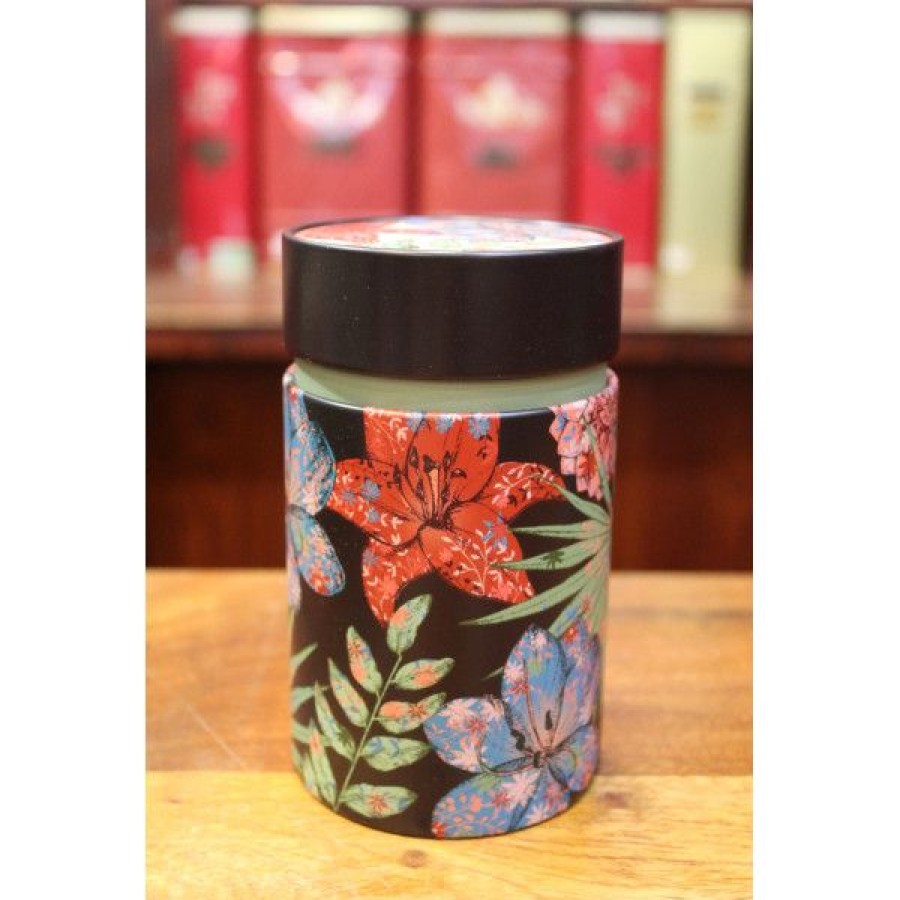 Objets & Cadeaux Compagnie Anglaise des Th茅s | Bo Te Cylindrique Fleurs Rouges - Contenance : 100 Grs De Th