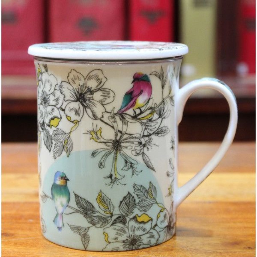 Objets & Cadeaux Compagnie Anglaise des Th茅s | Tisani Re Birds - Tasse, Filtre Et Couvercle - 32 Cl