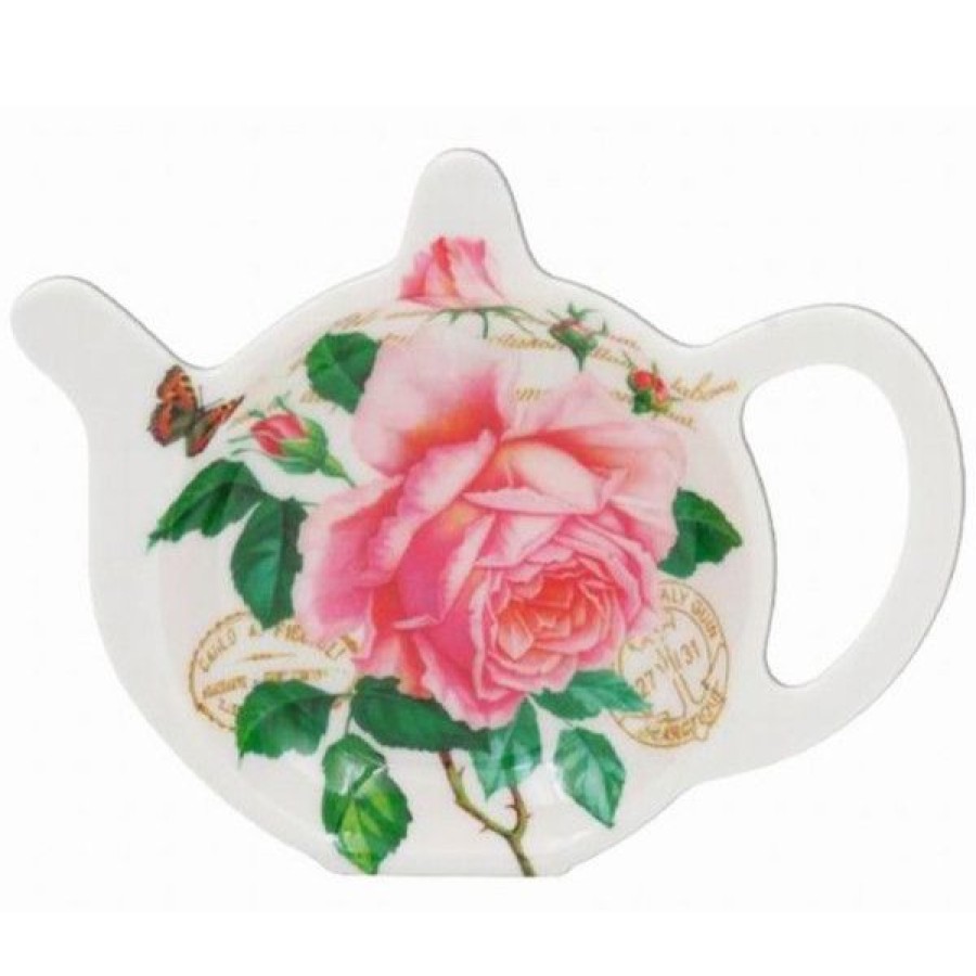 Accessoires Compagnie Anglaise des Th茅s | Soucoupe Redoute Rose Repose Sachet - Soucoupe Repose Sachet