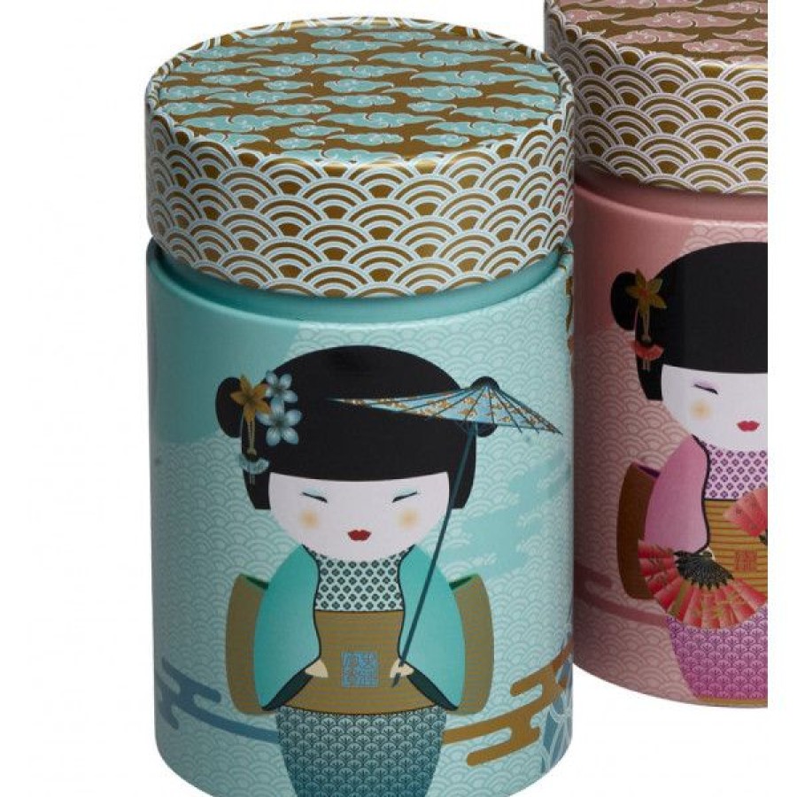 Objets & Cadeaux Compagnie Anglaise des Th茅s | Bo Te Cylindrique Geisha Bleue - Contenance : 100 Grs De Th