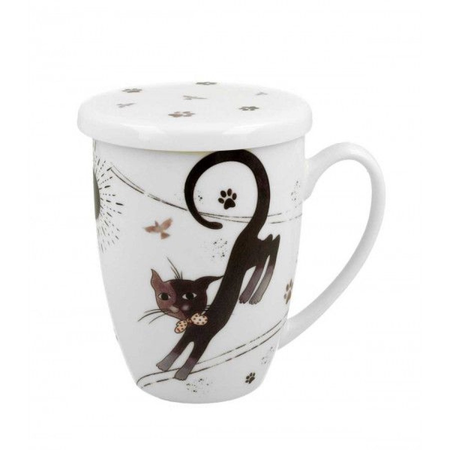 Objets & Cadeaux Compagnie Anglaise des Th茅s | Tisani Re Chat - Tasse, Filtre Et Couvercle - 40 Cl