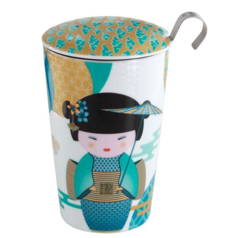 Objets & Cadeaux Compagnie Anglaise des Th茅s | Tisani Re Geisha Bleue - Tasse, Filtre Et Couvercle - 35 Cl