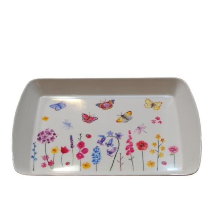 Objets & Cadeaux Compagnie Anglaise des Th茅s | Petit Plateau Papillon - Dimensions : 21X8Cm