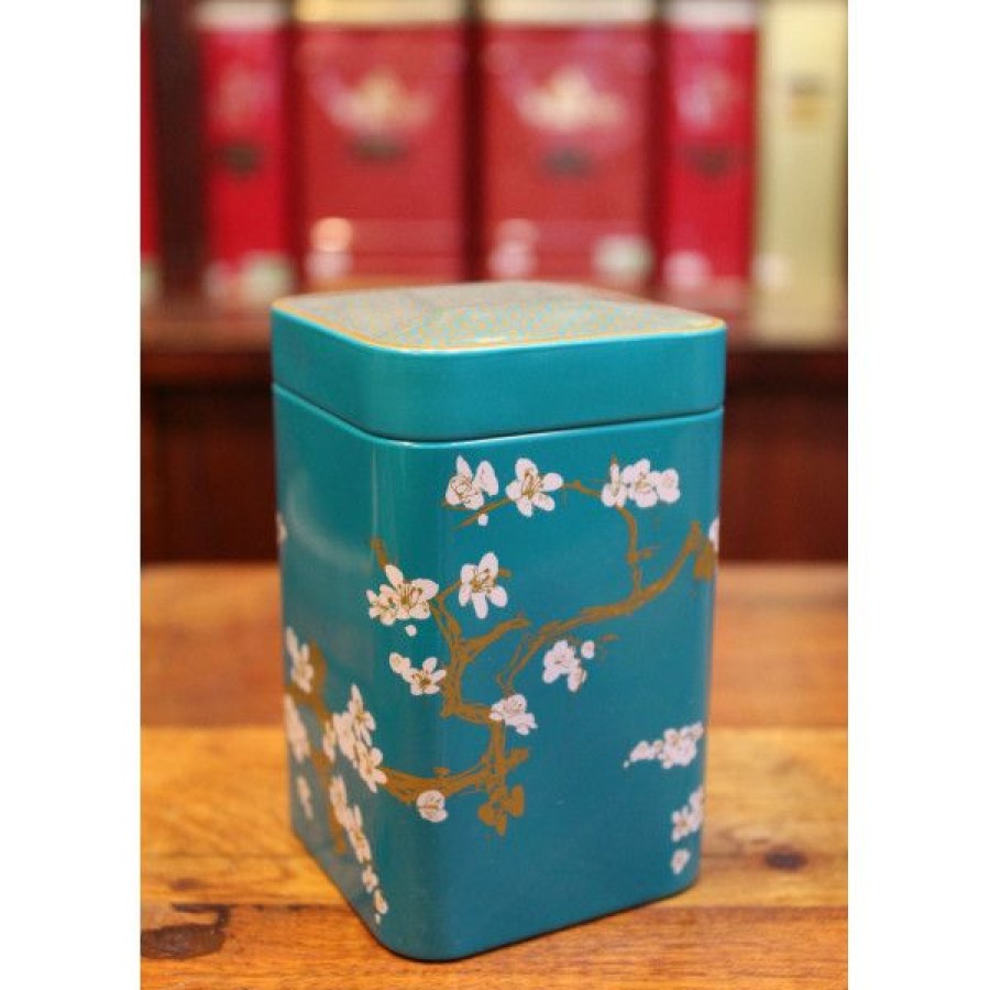 Objets & Cadeaux Compagnie Anglaise des Th茅s | Bo Te Cerisier Japonais Turquoise - Contenance : 100 Grs De Th