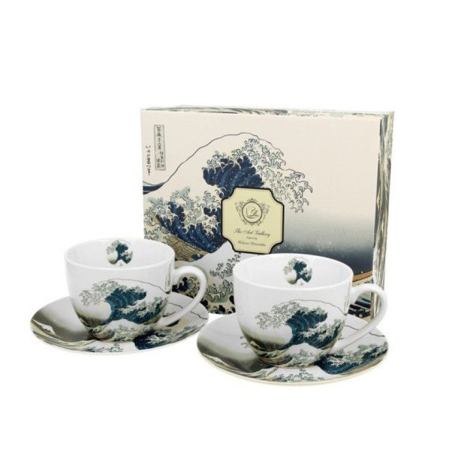 Objets & Cadeaux Compagnie Anglaise des Th茅s | Coffret Duo Mugs Et Soucoupes Fuji - Tasses Th - 28 Cl