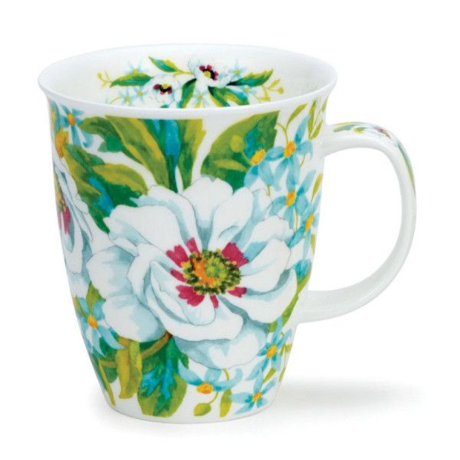 Objets & Cadeaux Compagnie Anglaise des Th茅s | Mug Dunoon Fleurs Blanches - Tasse En Porcelaine - 48 Cl