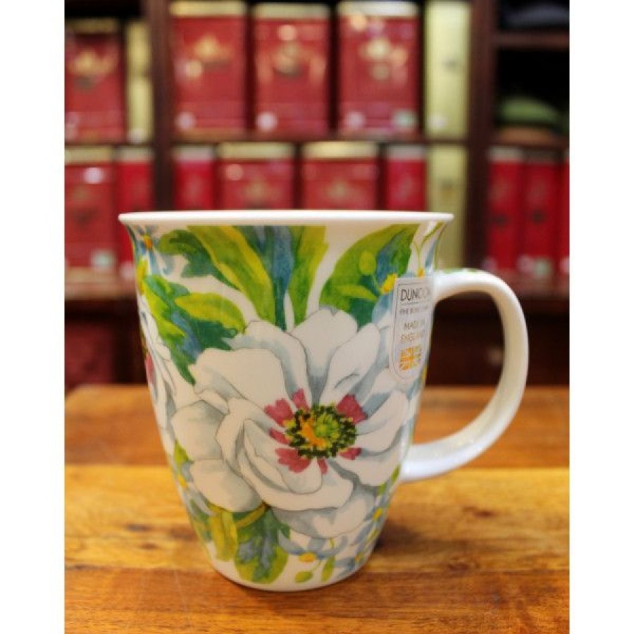 Objets & Cadeaux Compagnie Anglaise des Th茅s | Mug Dunoon Fleurs Blanches - Tasse En Porcelaine - 48 Cl