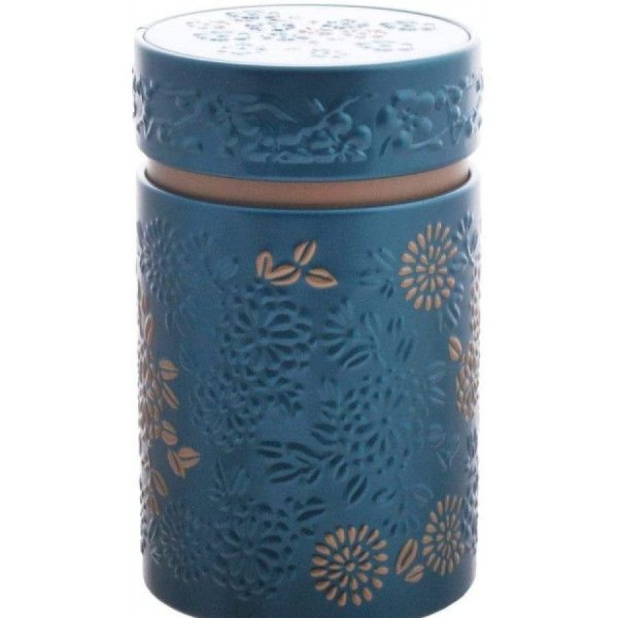 Objets & Cadeaux Compagnie Anglaise des Th茅s | Bo Te Cylindrique Turquoise Avec Relief - Contenance : 100 Grs De Th