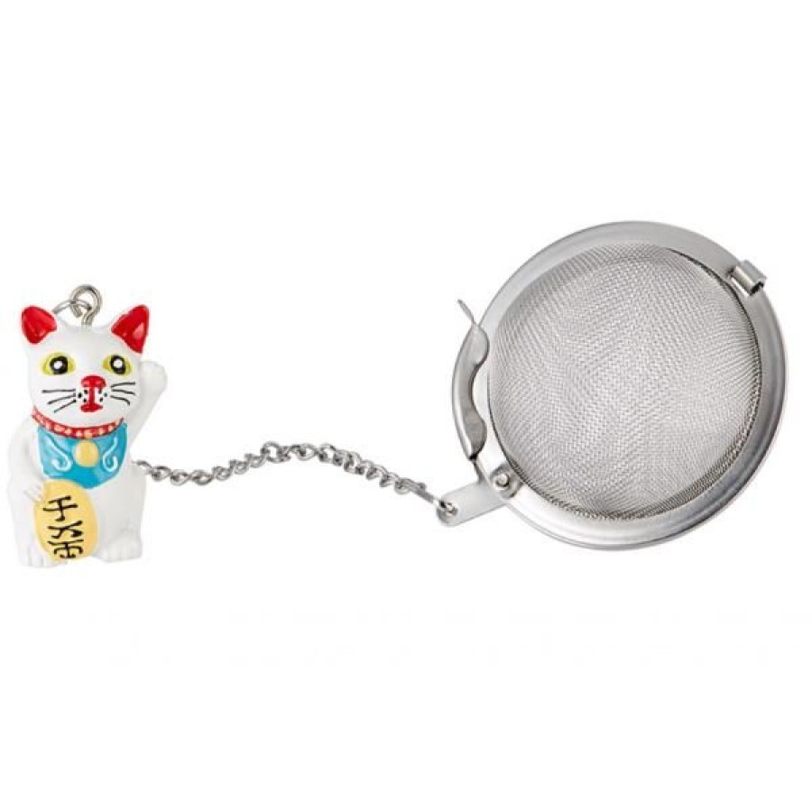 Accessoires Compagnie Anglaise des Th茅s | Boule Th Chat Japonais 5Cm - En Inox, Avec Contrepoids