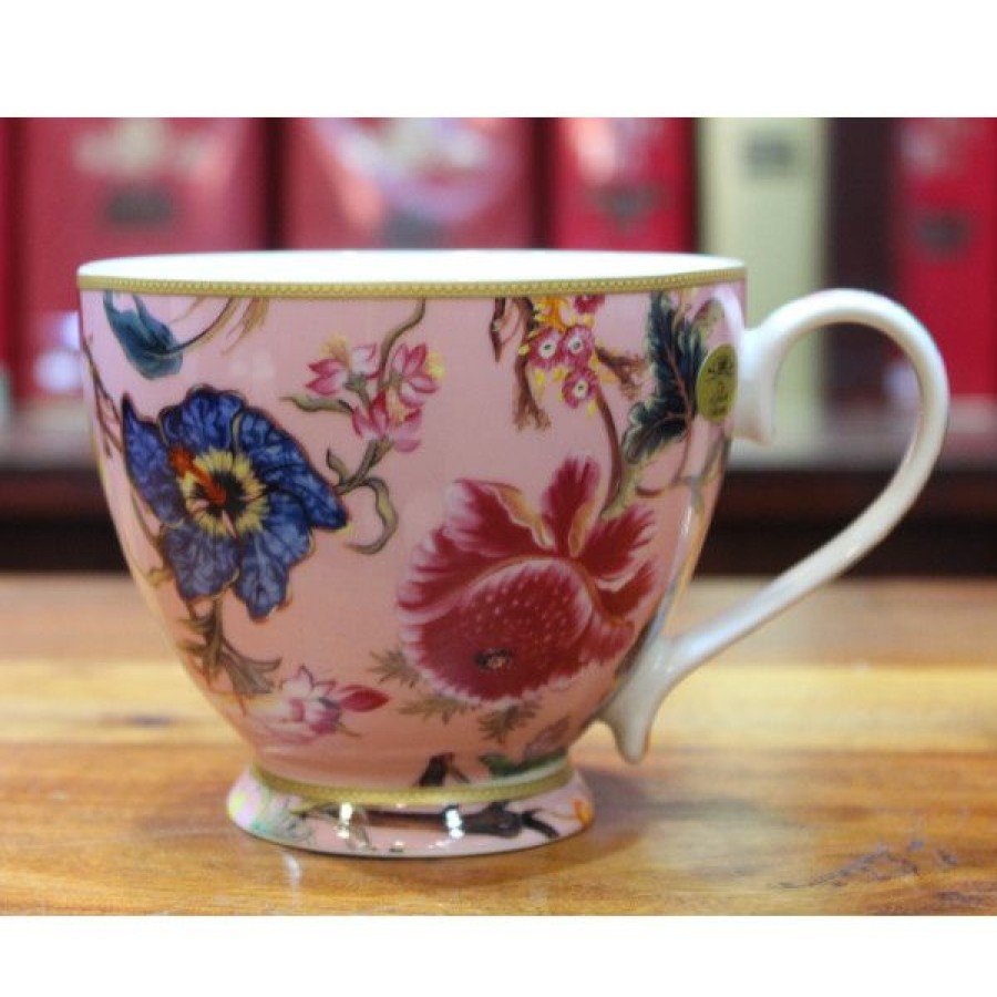 Objets & Cadeaux Compagnie Anglaise des Th茅s | Mug Flowers Rose - Contenance : 44 Cl