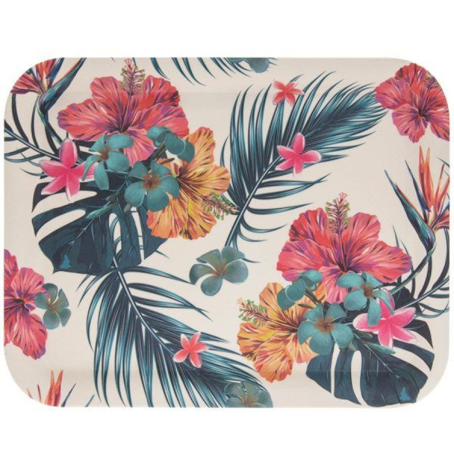 Objets & Cadeaux Compagnie Anglaise des Th茅s | Plateau Tropical En Bambou - Dimensions : 33X25X2