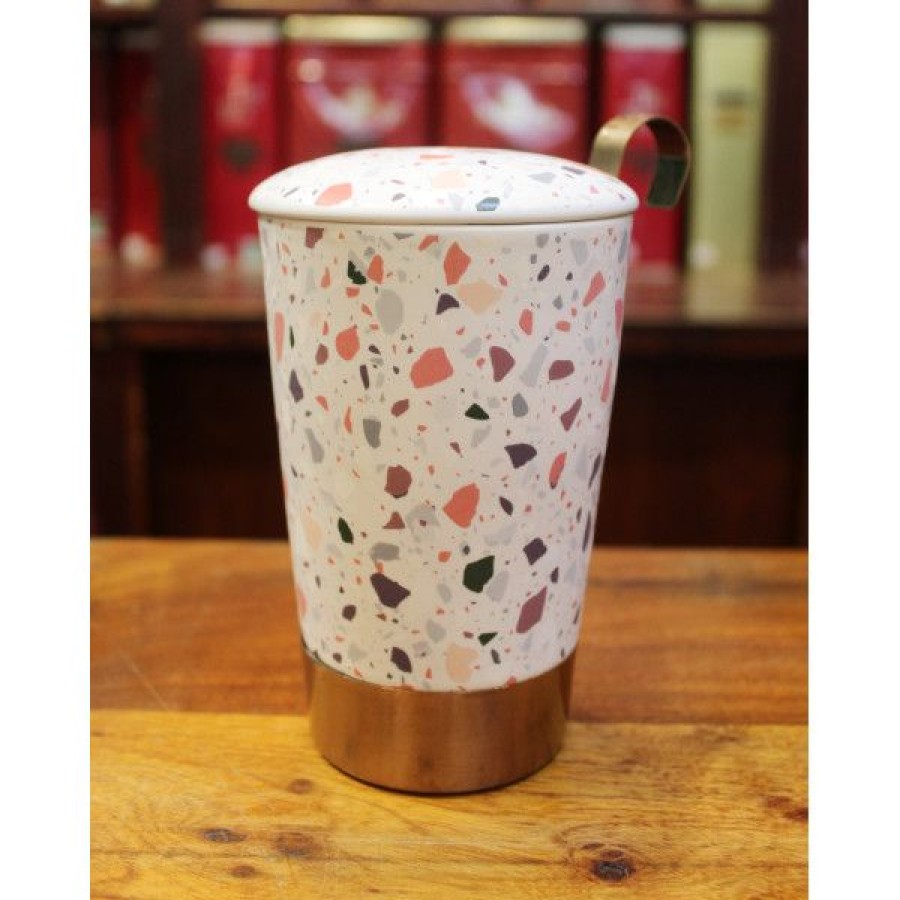 Objets & Cadeaux Compagnie Anglaise des Th茅s | Tisani Re Terrazzo - Tasse, Filtre Et Couvercle - 35 Cl