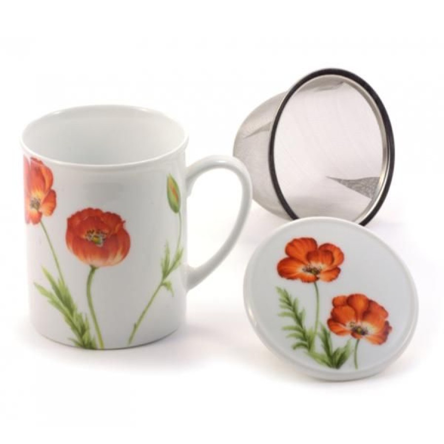 Objets & Cadeaux Compagnie Anglaise des Th茅s | Tisani Re Coquelicot - Tasse, Filtre Et Couvercle - 25 Cl