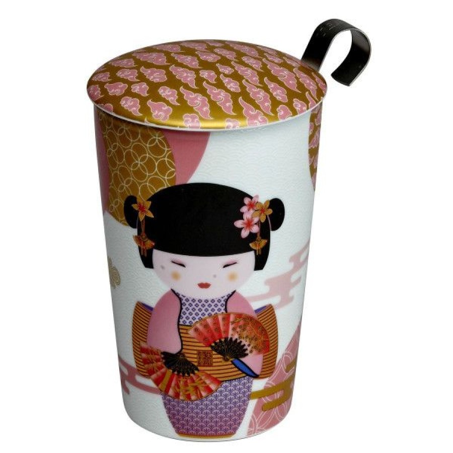 Objets & Cadeaux Compagnie Anglaise des Th茅s | Tisani Re Geisha Rose - Tasse, Filtre Et Couvercle - 35 Cl