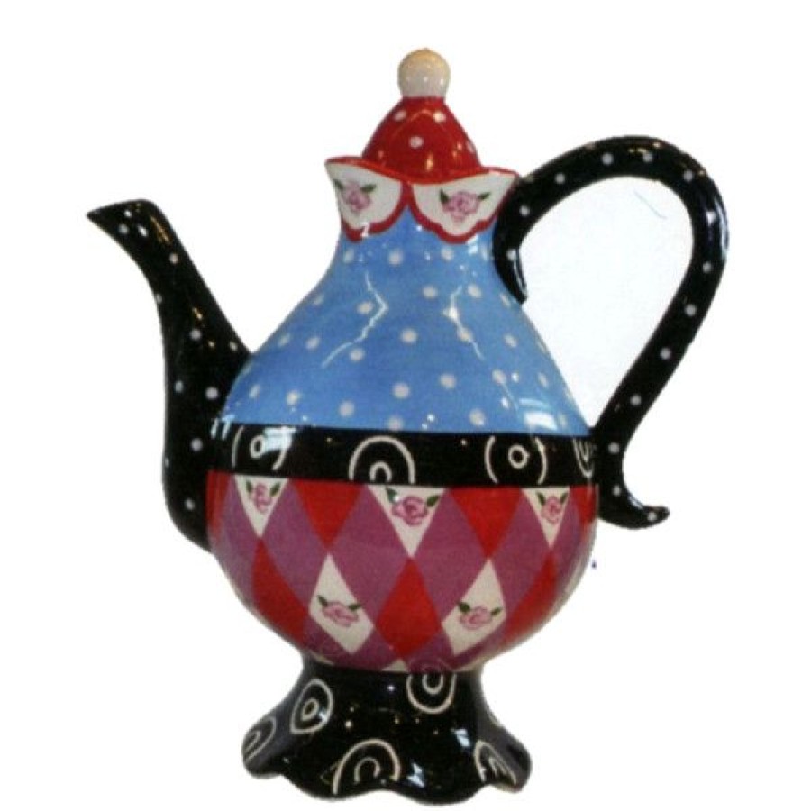 Objets & Cadeaux Compagnie Anglaise des Th茅s | Th I Re Anglaise Rouge Et Bleu - En C Ramique - Contenance :1.3L