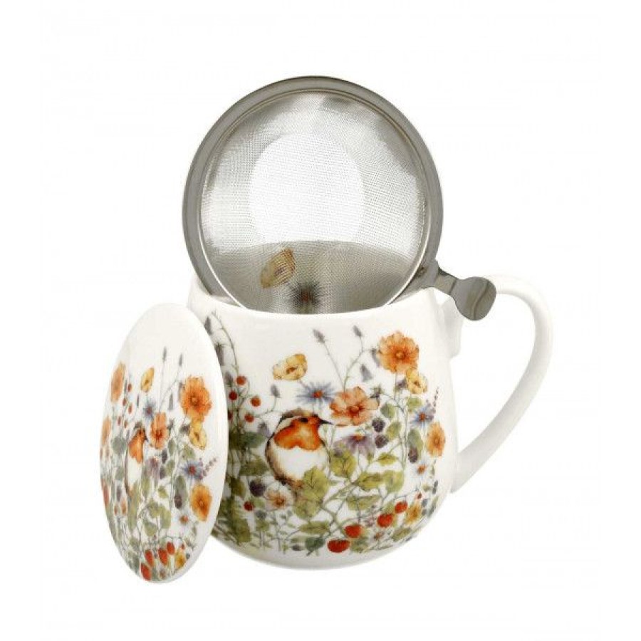 Objets & Cadeaux Compagnie Anglaise des Th茅s | Tisani Re Rouge-Gorge - Tasse, Filtre Et Couvercle - 43 Cl