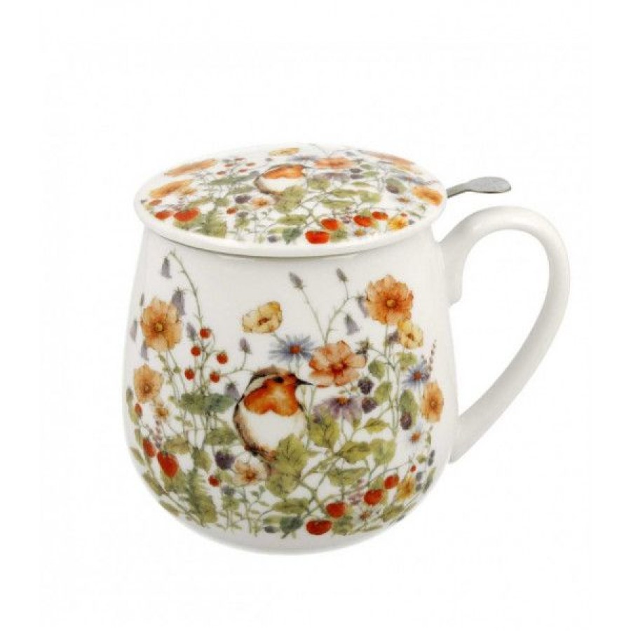 Objets & Cadeaux Compagnie Anglaise des Th茅s | Tisani Re Rouge-Gorge - Tasse, Filtre Et Couvercle - 43 Cl