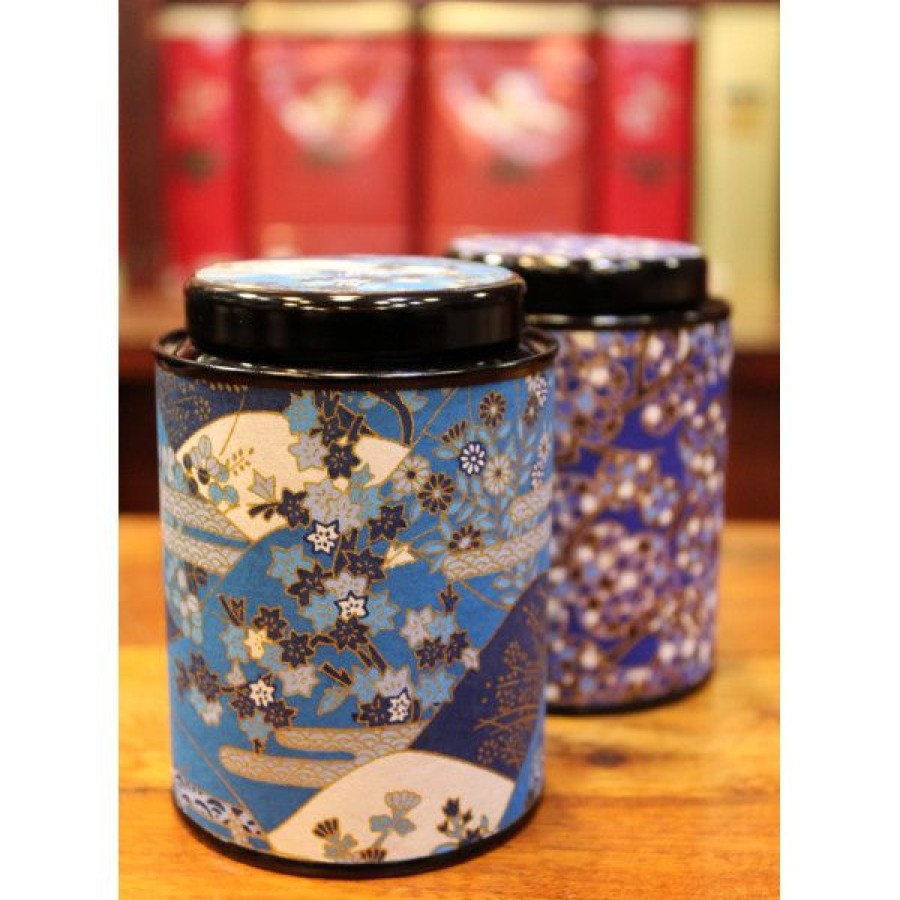 Objets & Cadeaux Compagnie Anglaise des Th茅s | Bo Te Japonaise Cylindrique Bleue - Contenance : 80 Grs - Vendue L'Unit