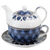 Objets & Cadeaux Compagnie Anglaise des Th茅s | Th I Re Solitaire Atmosph Re Bleue - Solitaire Porcelaine - Contenance : 0,30L