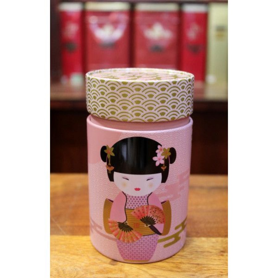 Objets & Cadeaux Compagnie Anglaise des Th茅s | Bo Te Cylindrique Geisha Rose - Contenance : 100 Grs De Th