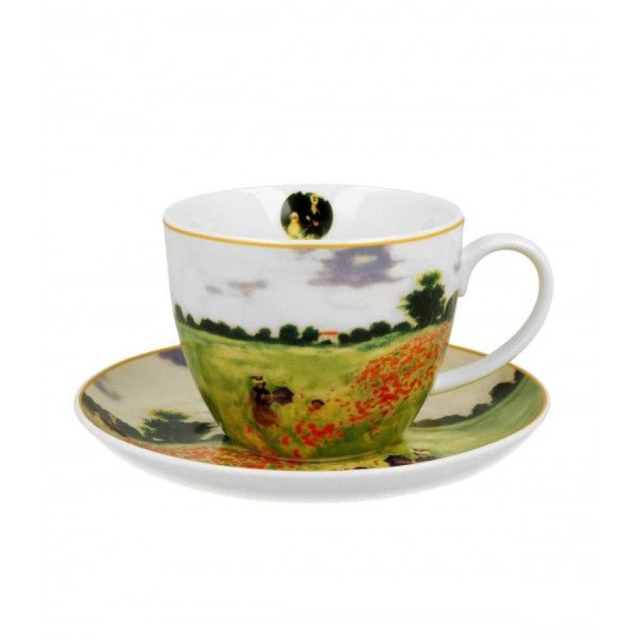 Objets & Cadeaux Compagnie Anglaise des Th茅s | Mug Et Soucoupe Champ De Coquelicots - Tasse Th - 40 Cl