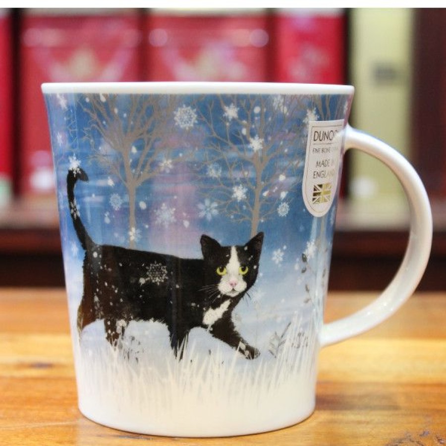 Objets & Cadeaux Compagnie Anglaise des Th茅s | Mug Dunoon Chat Noir Hiver - Tasse En Porcelaine - 48 Cl