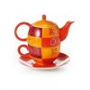 Objets & Cadeaux Compagnie Anglaise des Th茅s | Th I Re Solitaire Orange Graphique - Solitaire Fa Ence - Contenance : 0,4L