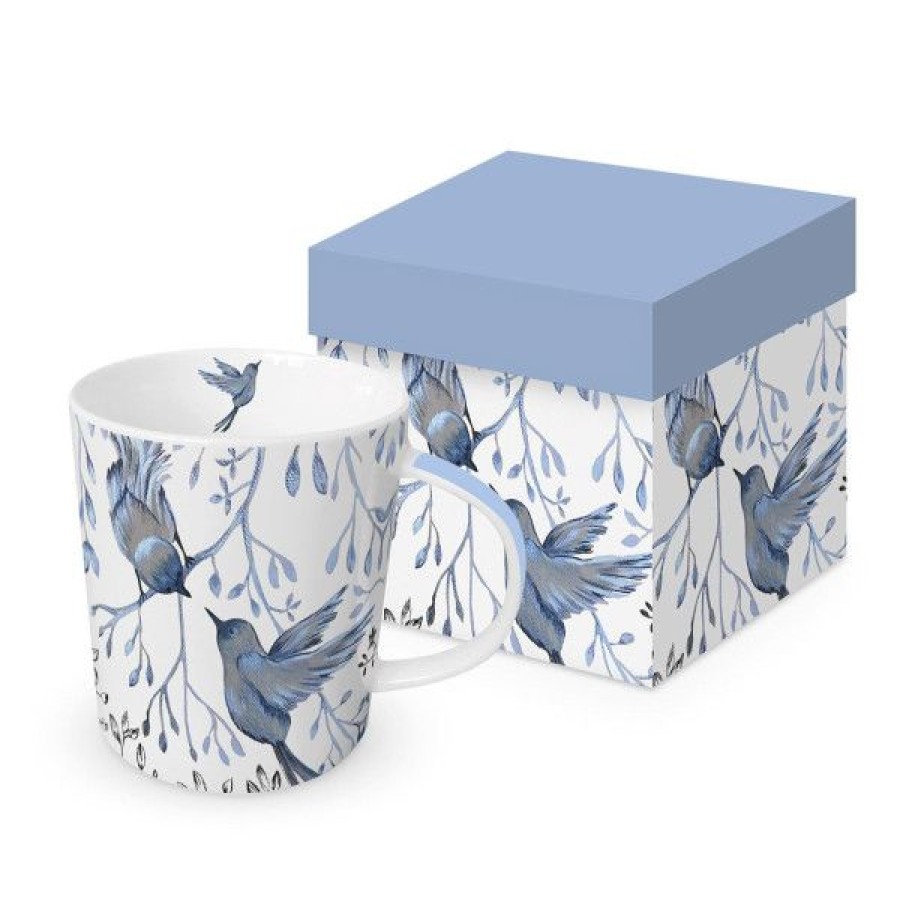 Objets & Cadeaux Compagnie Anglaise des Th茅s | Mug Oiseaux Bleu Et Blanc - Contenance : 35 Cl