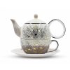 Objets & Cadeaux Compagnie Anglaise des Th茅s | Th I Re Solitaire Cr Me Et Or - Solitaire Fa Ence - Contenance : 0,4L