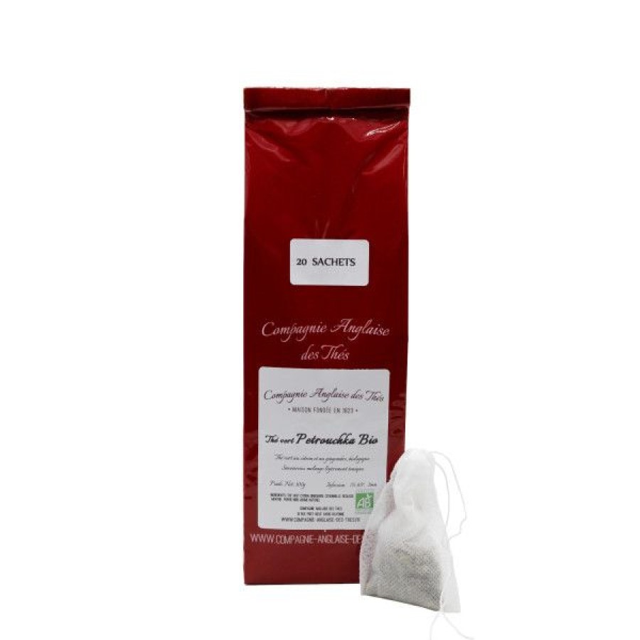 Accessoires Compagnie Anglaise des Th茅s | Recharge Th Vert Petrouchka Bio En Sachets - 20 Sachets