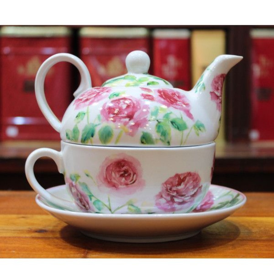 Objets & Cadeaux Compagnie Anglaise des Th茅s | Th I Re Solitaire Jardin De Roses - Solitaire En Porcelaine - Contenance : 0,40L