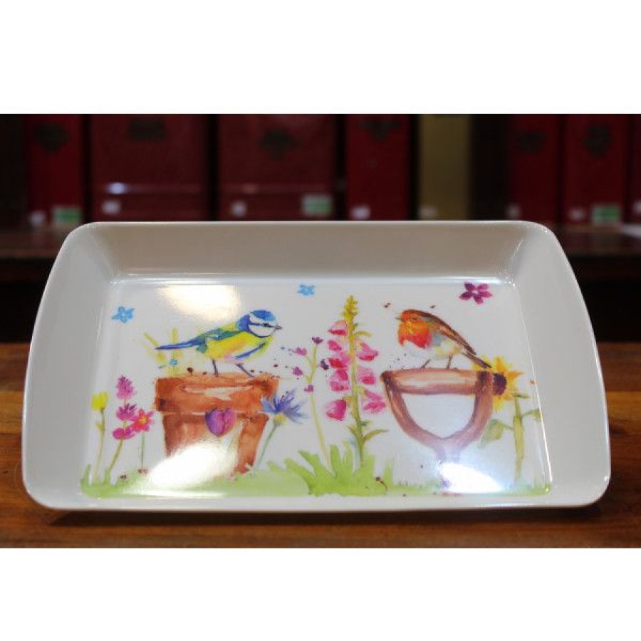 Objets & Cadeaux Compagnie Anglaise des Th茅s | Petit Plateau Oiseaux - Dimensions : 21X8Cm