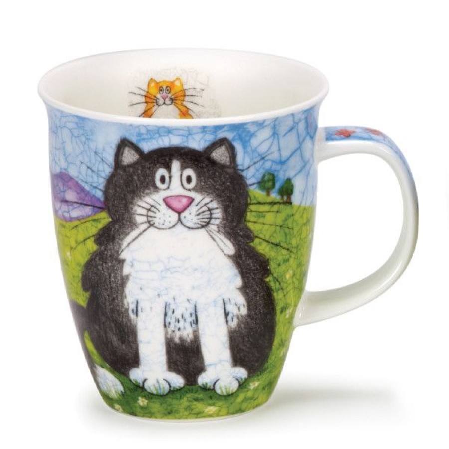 Objets & Cadeaux Compagnie Anglaise des Th茅s | Mug Dunoon Chat Noir Heureux - Tasse En Porcelaine - 48 Cl