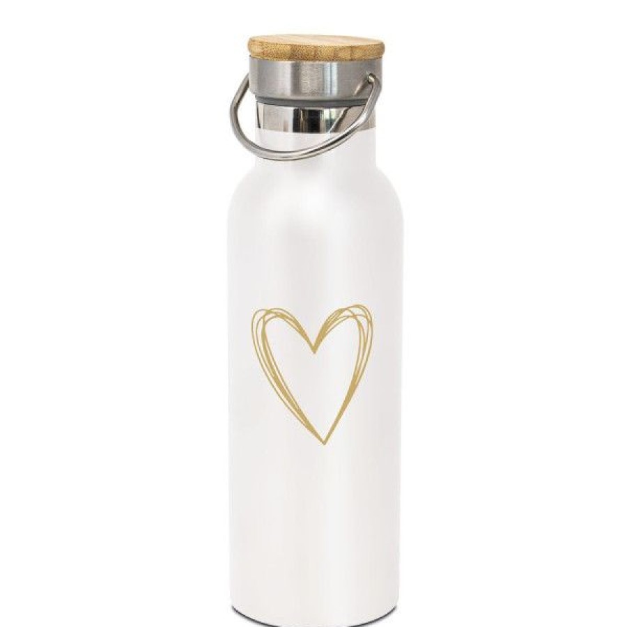 Objets & Cadeaux Compagnie Anglaise des Th茅s | Gourde Isotherme En Inox Coeur - Bouteille En Inox - 0.50Cl