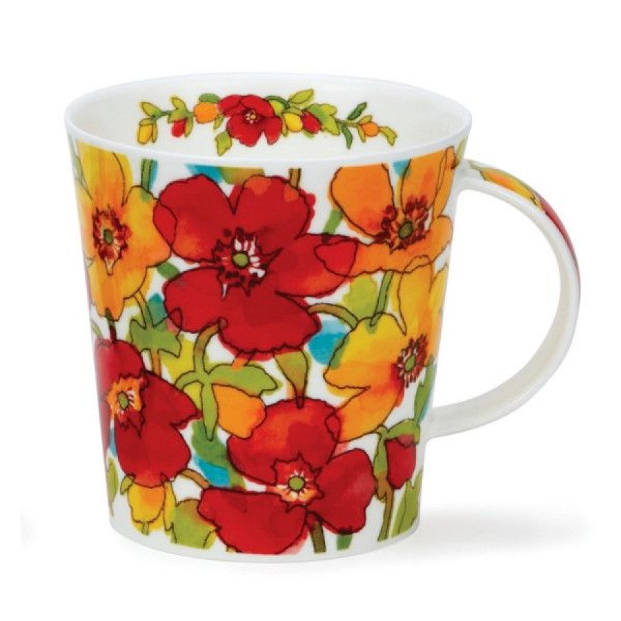 Objets & Cadeaux Compagnie Anglaise des Th茅s | Mug Dunoon Aquarelle Red - Tasse En Porcelaine - 48 Cl