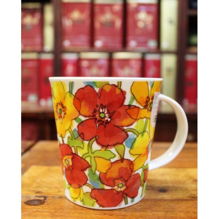 Objets & Cadeaux Compagnie Anglaise des Th茅s | Mug Dunoon Aquarelle Red - Tasse En Porcelaine - 48 Cl