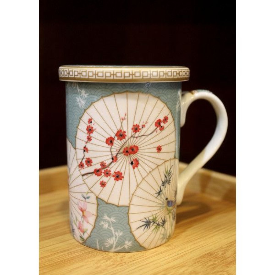 Objets & Cadeaux Compagnie Anglaise des Th茅s | Tisani Re Ombrelles Japonaises - Tasse, Filtre Et Couvercle - 35 Cl