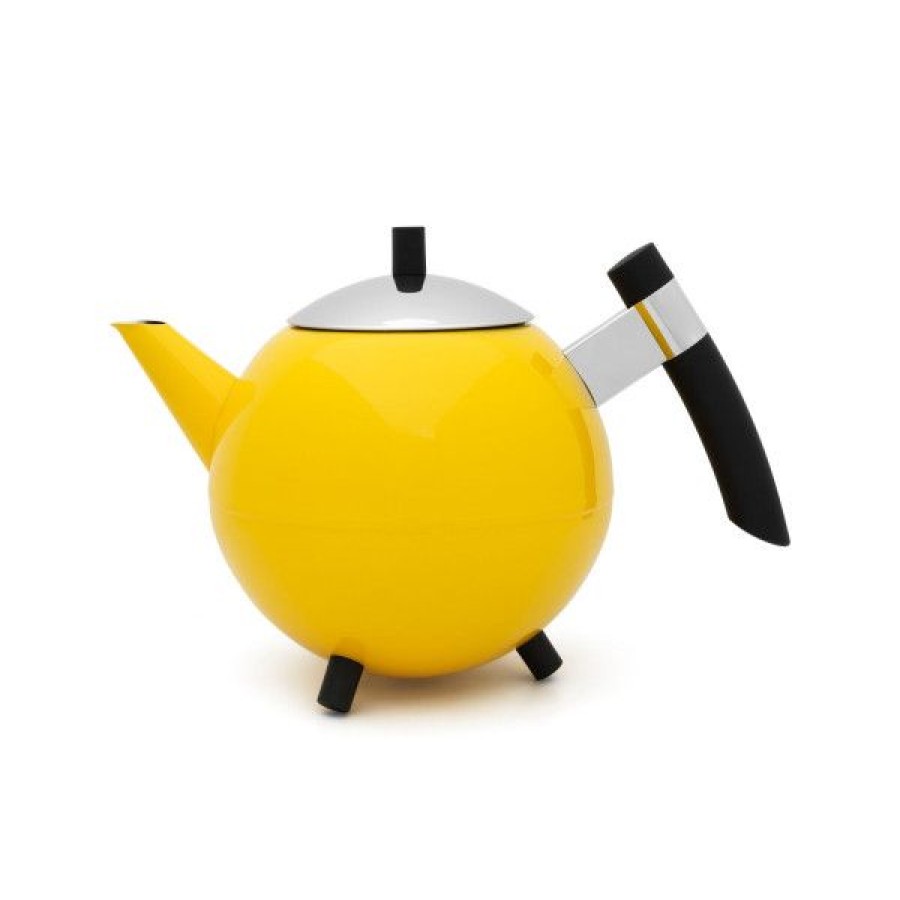 Objets & Cadeaux Compagnie Anglaise des Th茅s | Th I Re Ronde Jaune 1,2L - En Inox, Double Paroi - Contenance : 1,2L