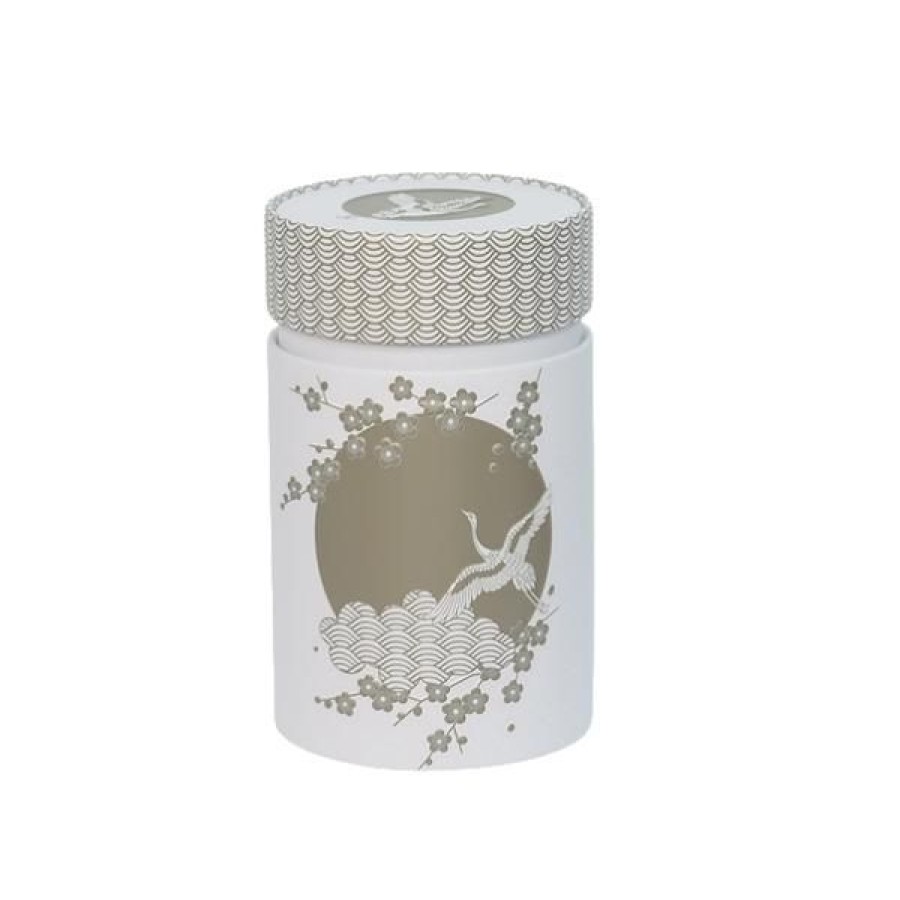 Objets & Cadeaux Compagnie Anglaise des Th茅s | Bo Te Cylindrique Japonaise Blanche - Contenance : 100 Grs De Th