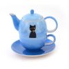 Objets & Cadeaux Compagnie Anglaise des Th茅s | Th I Re Solitaire Chat Noir - Solitaire Fa Ence - Contenance : 0,4L