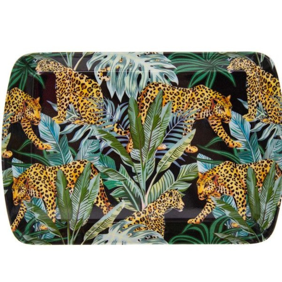 Objets & Cadeaux Compagnie Anglaise des Th茅s | Petit Plateau L Opard Jungle - Longueur: 24 Cm