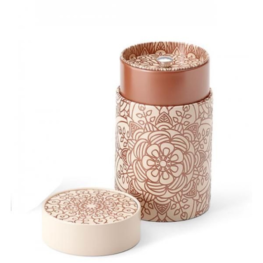 Objets & Cadeaux Compagnie Anglaise des Th茅s | Bo Te Cylindrique Rosace Beige - Contenance : 100 Grs De Th