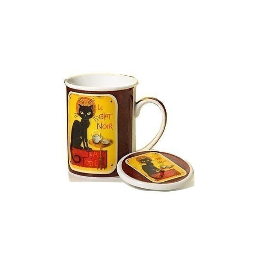 Objets & Cadeaux Compagnie Anglaise des Th茅s | Tisani Re Le Chat Noir - Tasse, Filtre Et Couvercle - 25 Cl