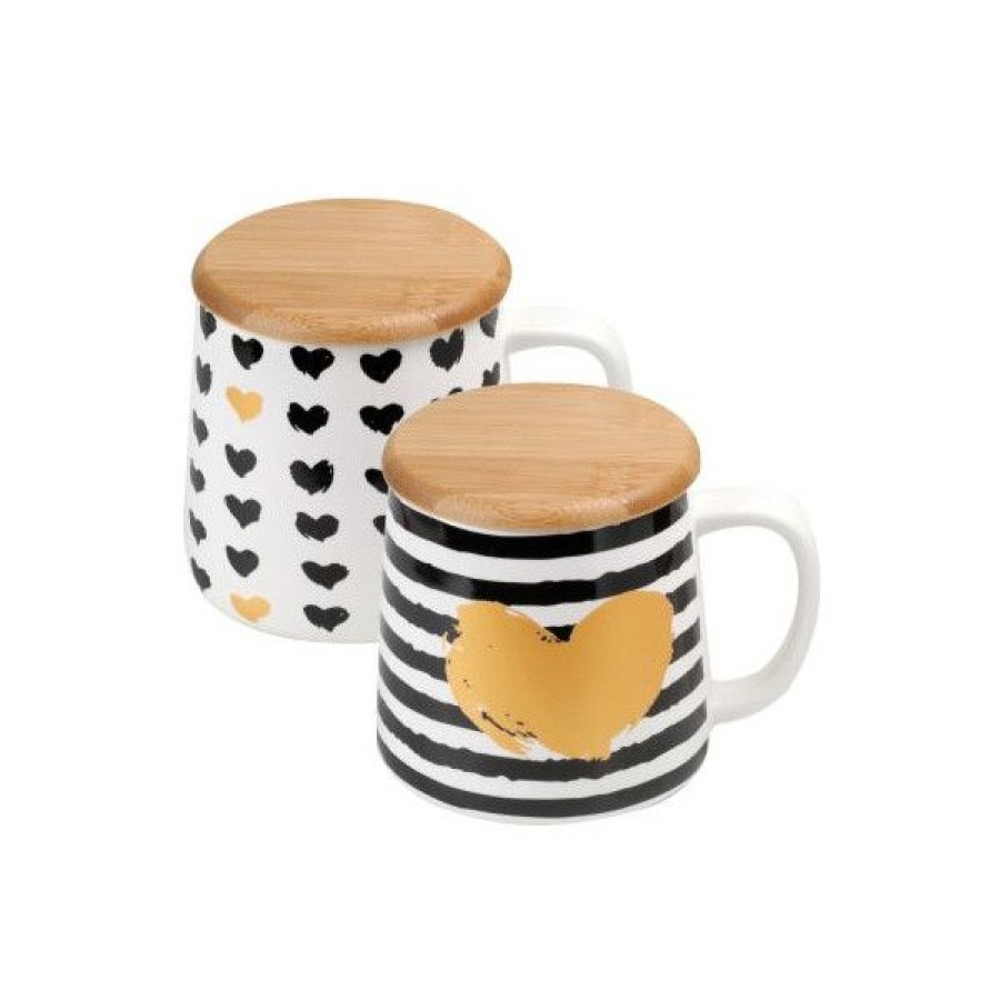 Objets & Cadeaux Compagnie Anglaise des Th茅s | Mug Coeur Or - Vendu L'Unit - Contenance : 35 Cl